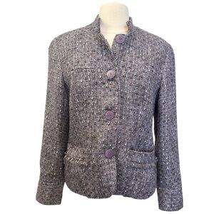 Coldwater Creek Shape Women's Textured Blazer - Lavender Size P8